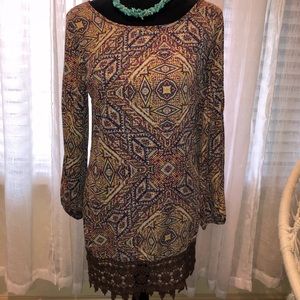 Multicolor, country-chic tunic blouse